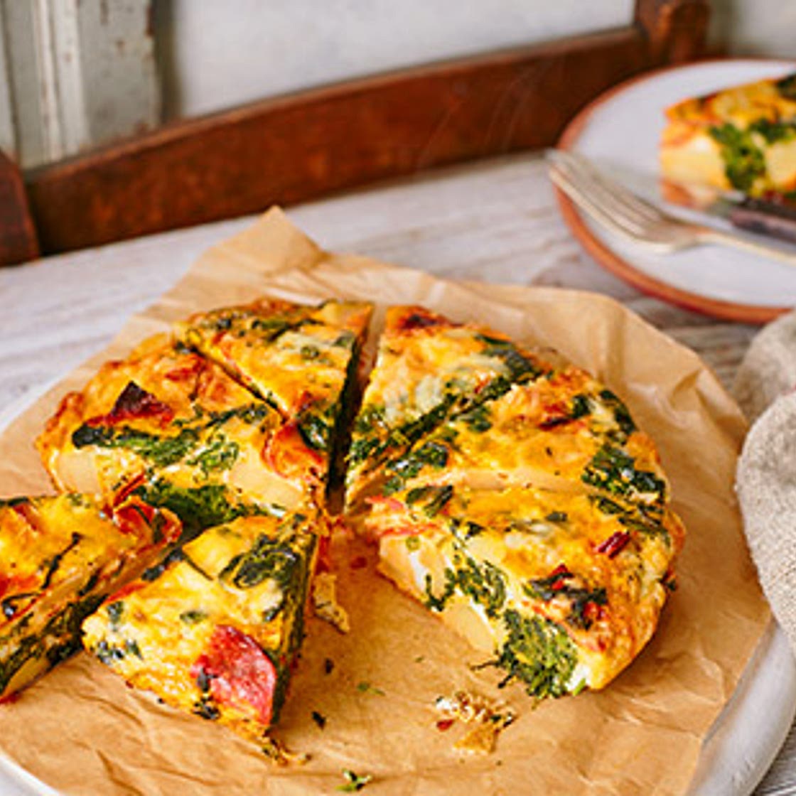 Chorizo and spinach frittata