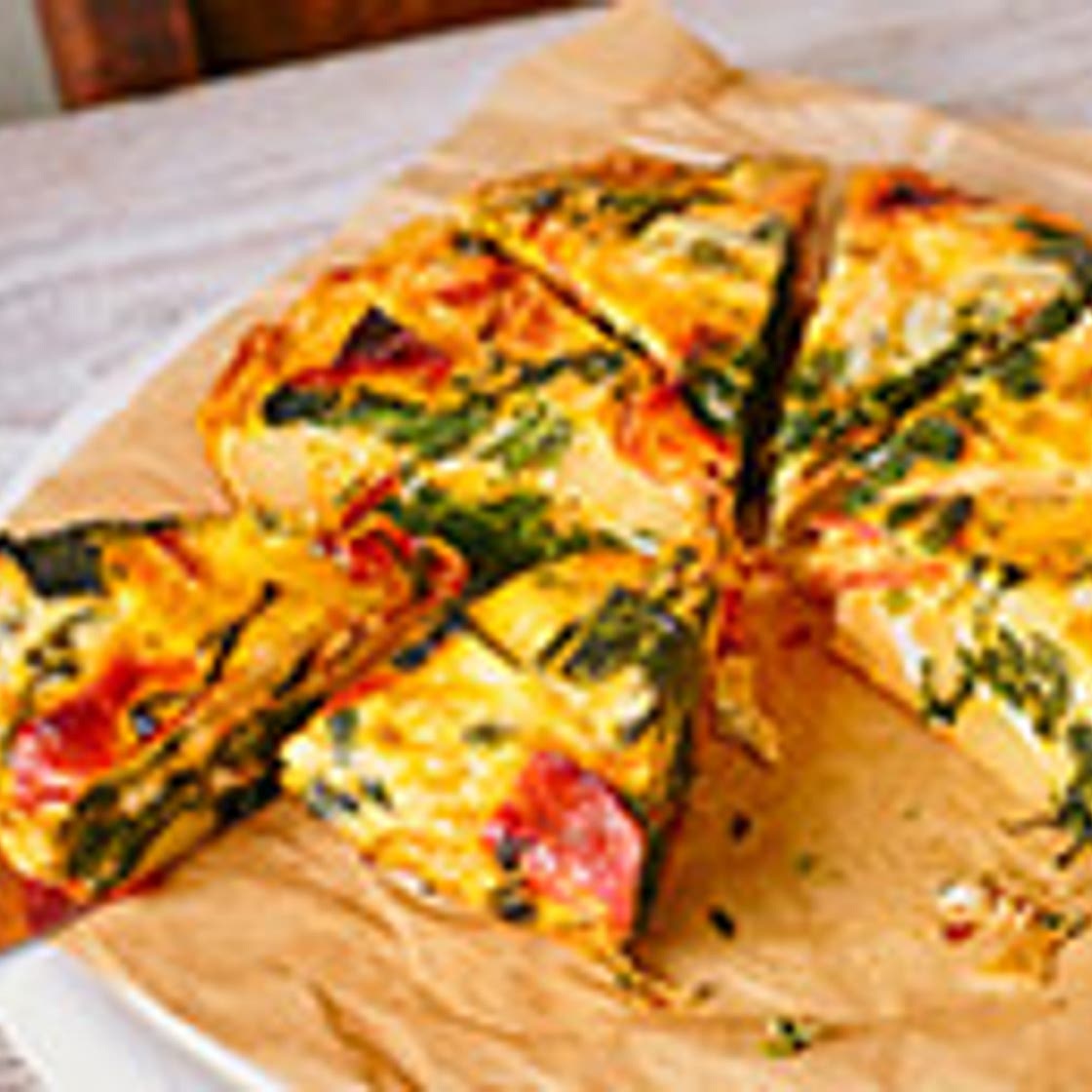 Chorizo and spinach frittata