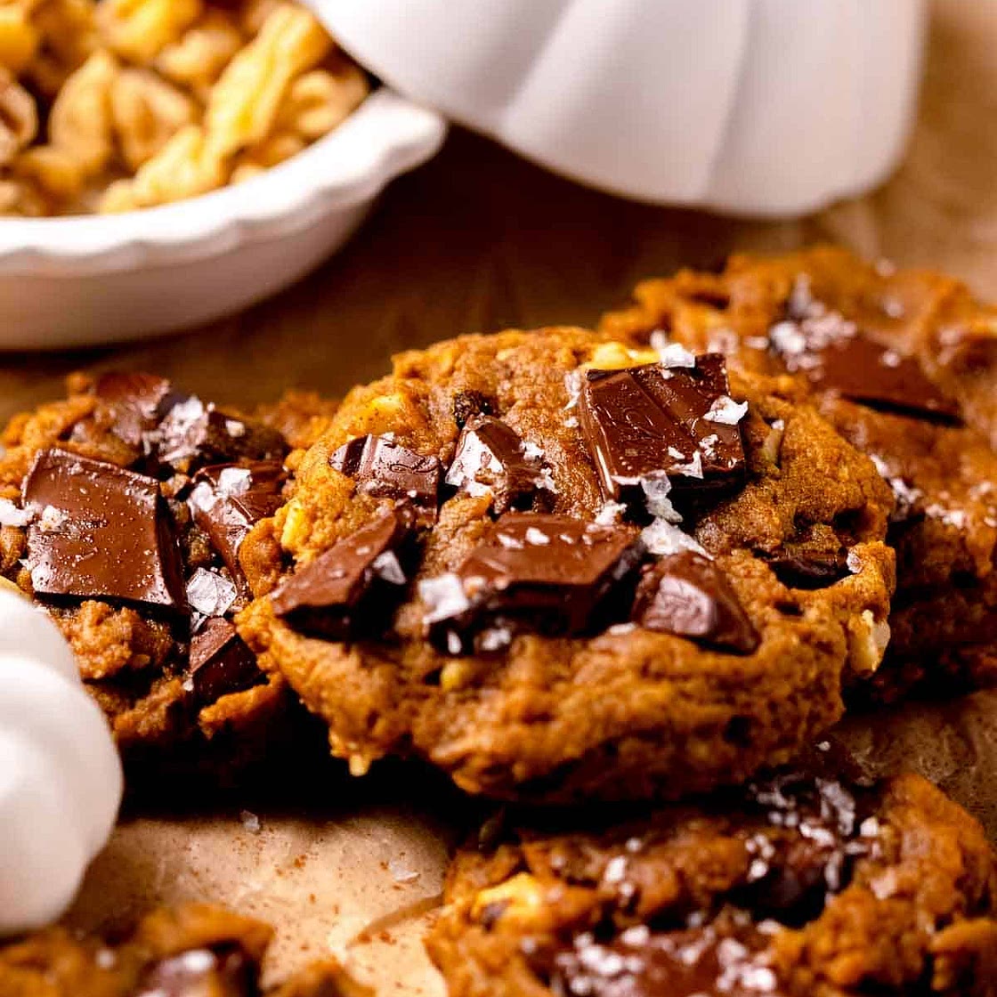 Vegan Pumpkin Chocolate Chip Cookies