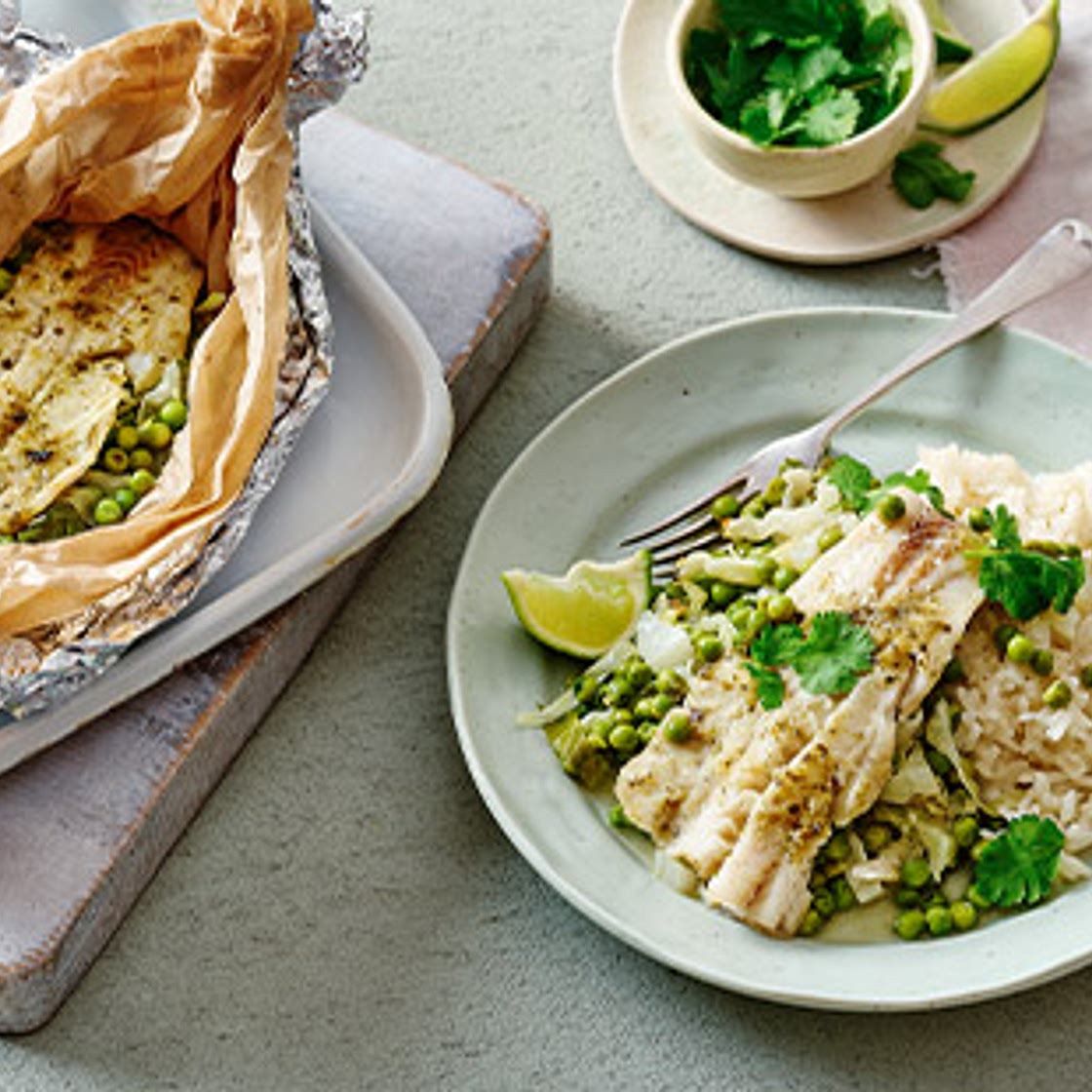 Thai coconut fish with rice