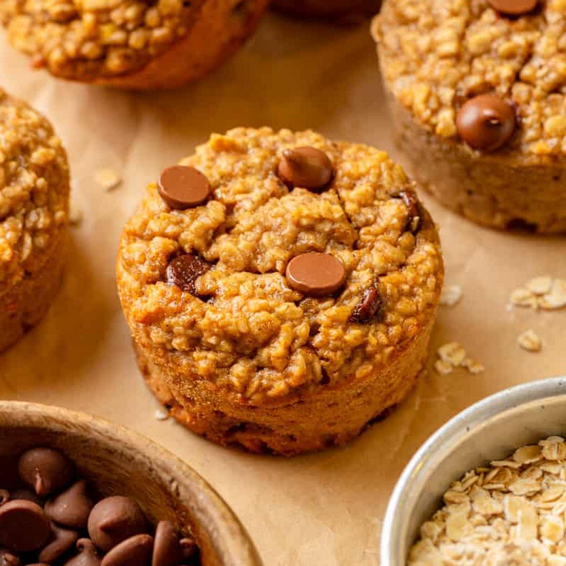 Banana Oatmeal Chocolate Chip Muffins