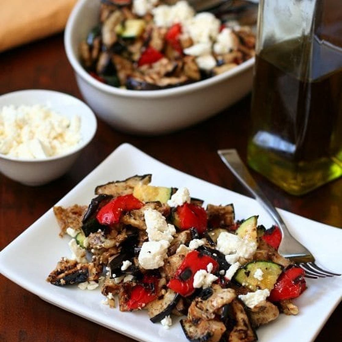 Grilled Vegetable Salad with Olive Oil and Feta