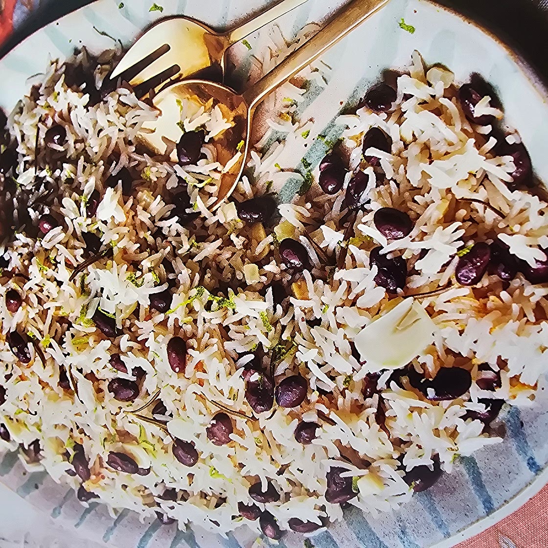 Fragrant lime, rosemary, coconut & black bean rice