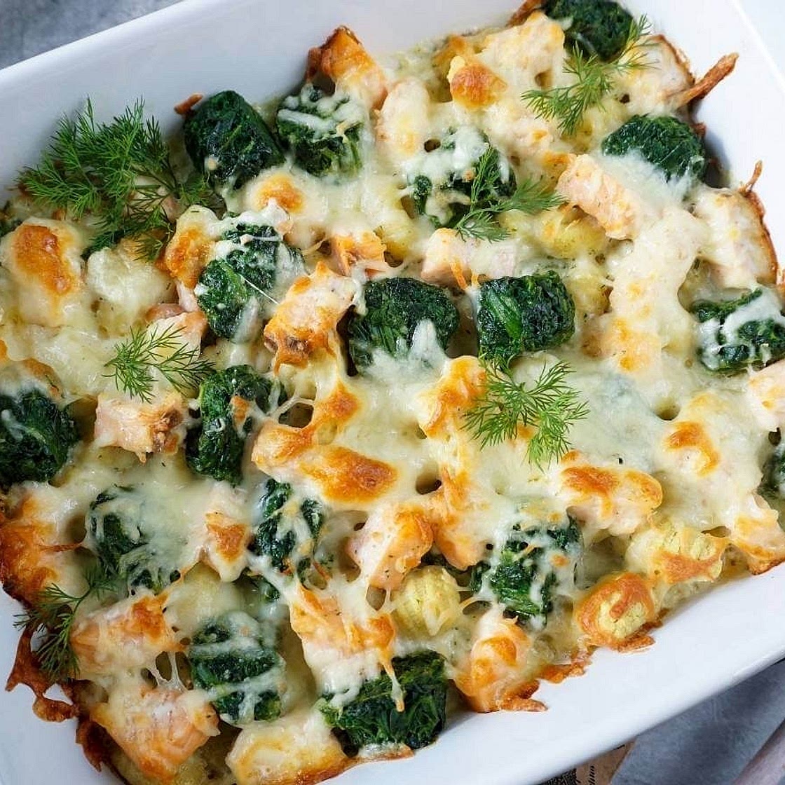 Gnocchi-Lachs-Auflauf