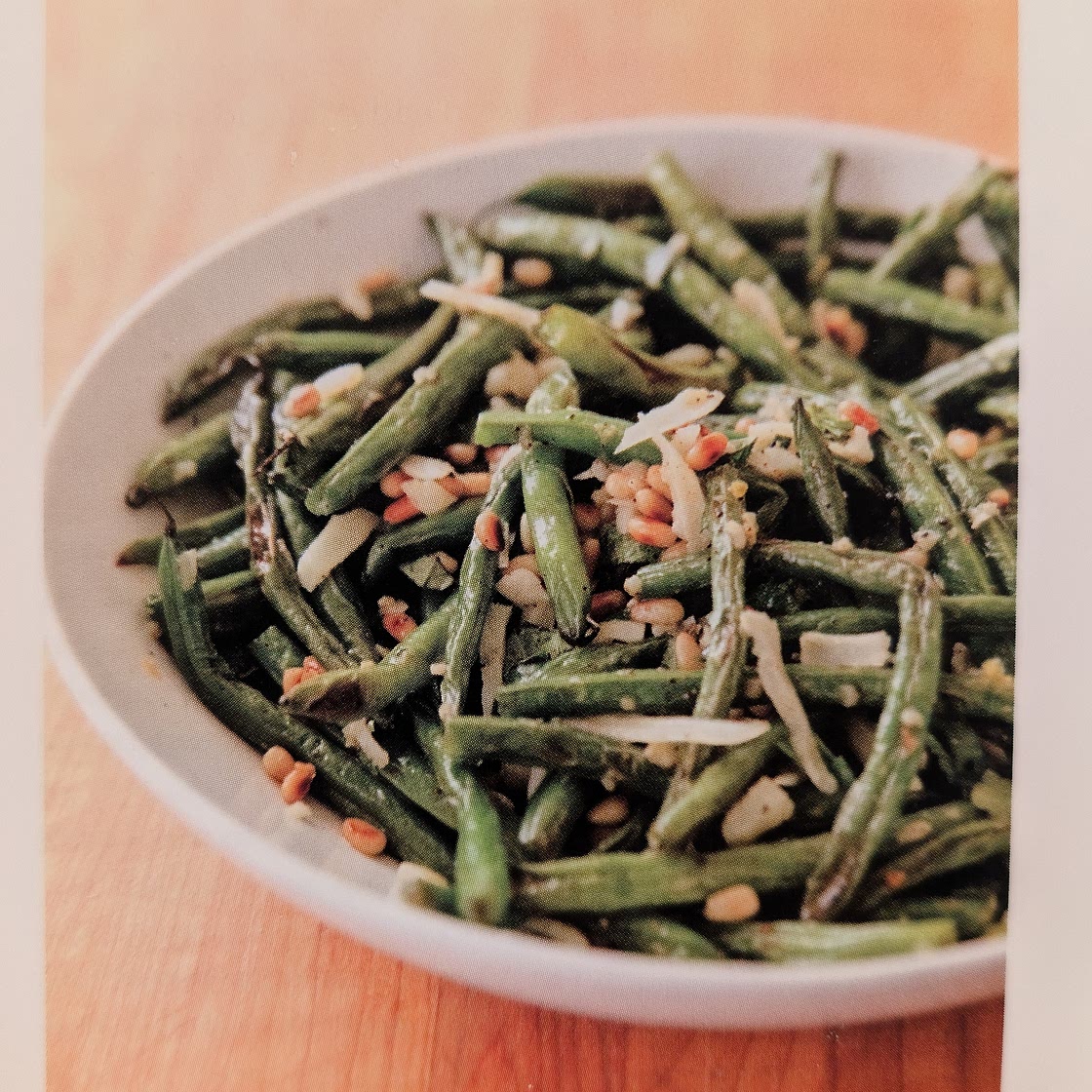 Roasted Green Beans with Pecorino and Pine Nuts