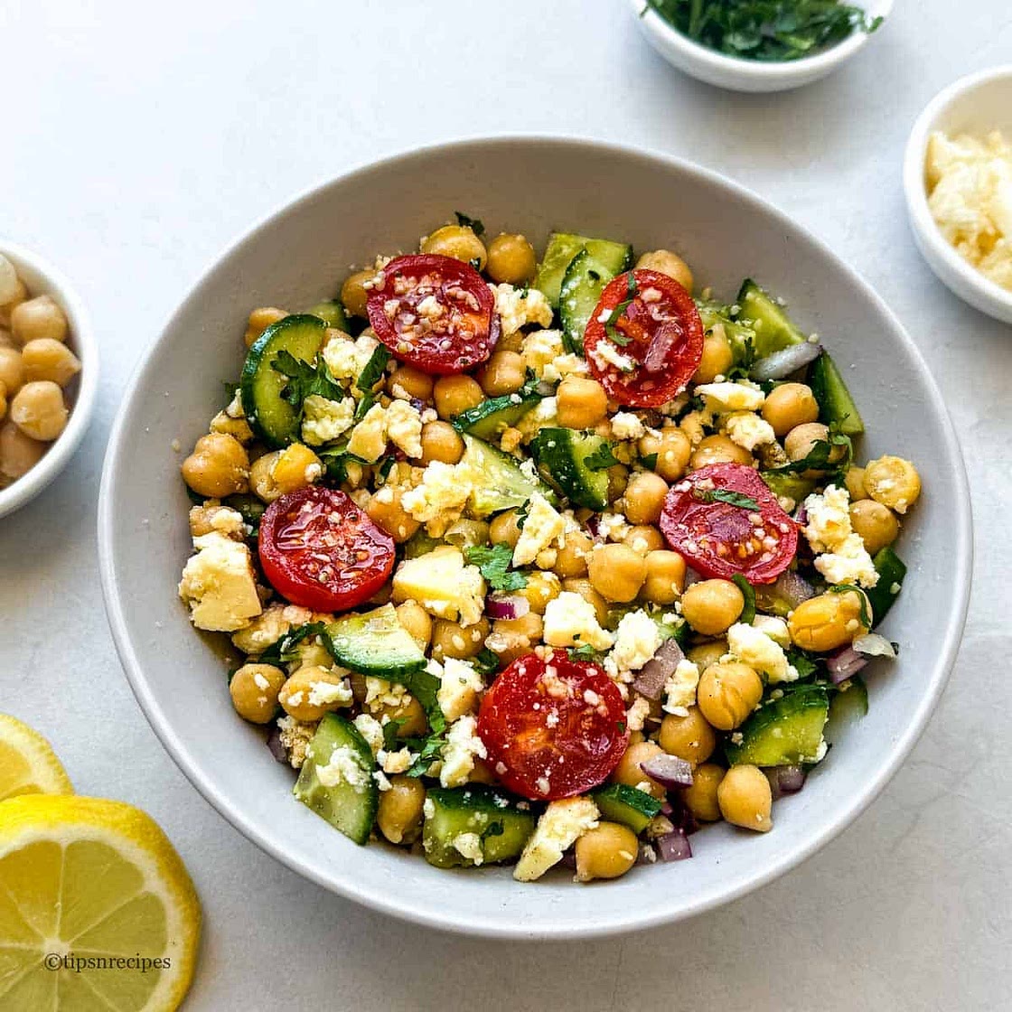 Chickpea Cottage Cheese Salad