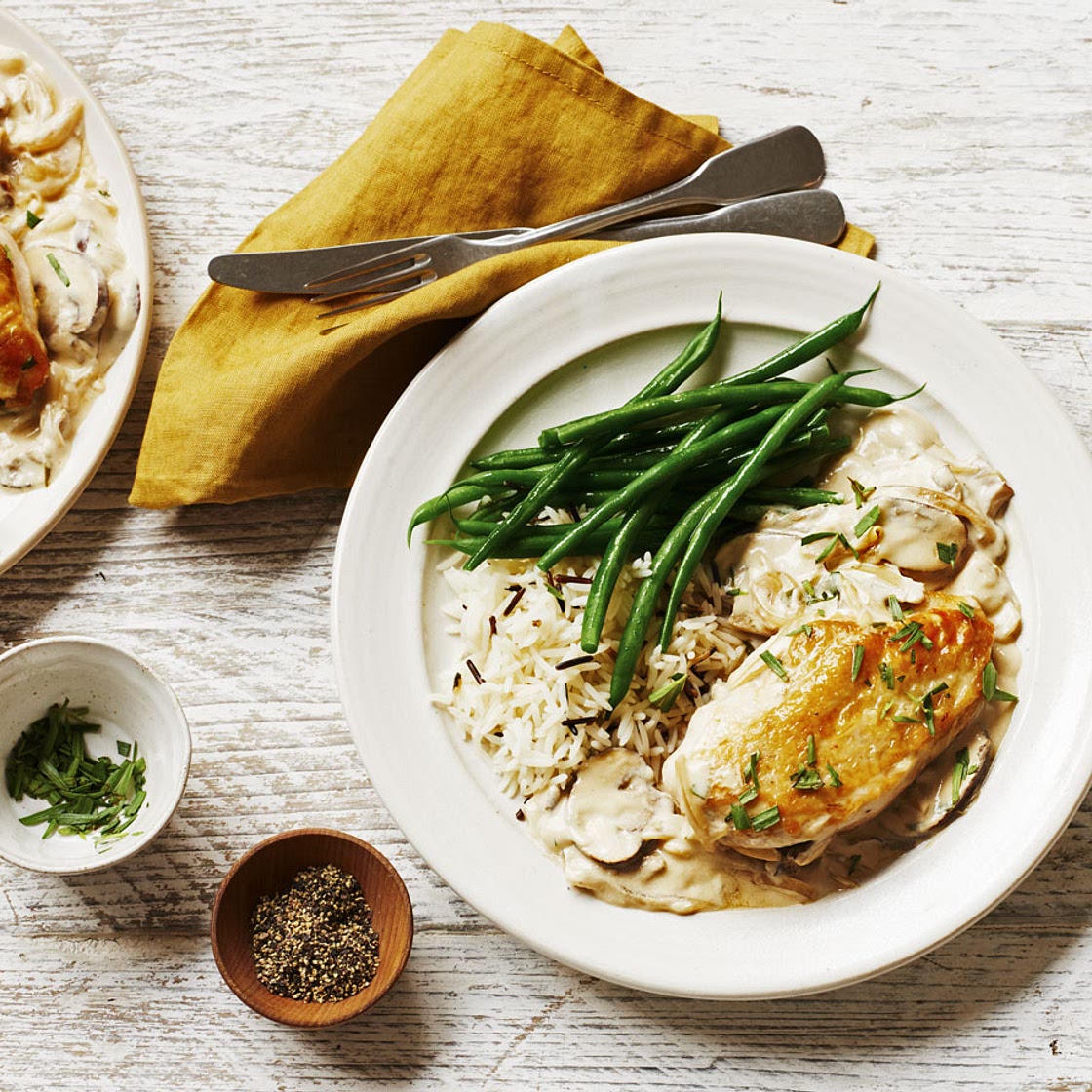 Chicken in creamy mushroom sauce