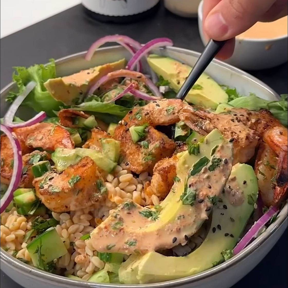 Thai shrimp bowl