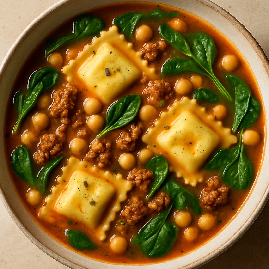 Quick and Easy Ravioli Soup