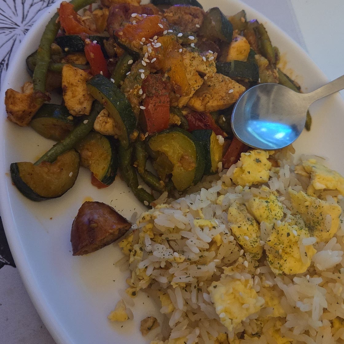 Air Fryer Chicken Sausage & Peppers