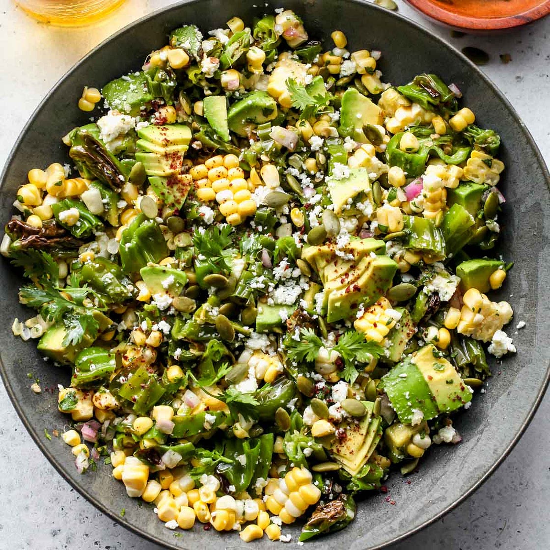 Blistered Shishito and Corn Salad