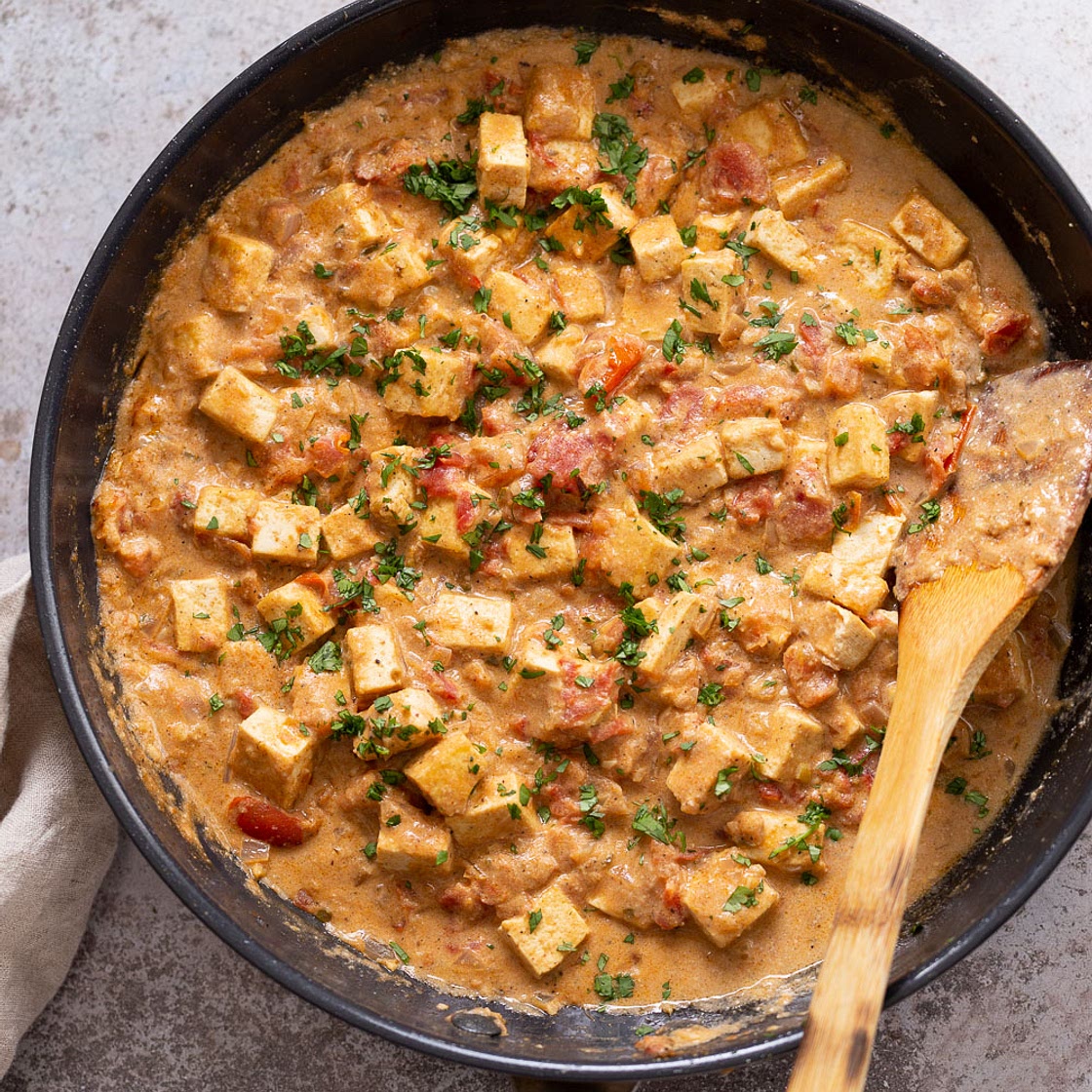 Tofu in Creamy Black Pepper Tomato Sauce ( Dum Tofu Paneer Kali Mirch)