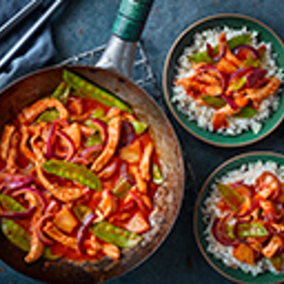 Sweet and sour pork stir-fry