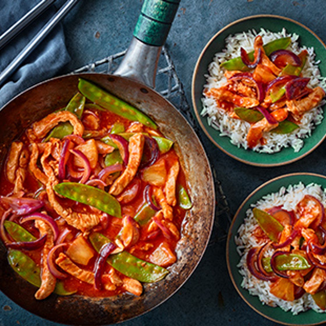 Sweet and sour pork stir-fry