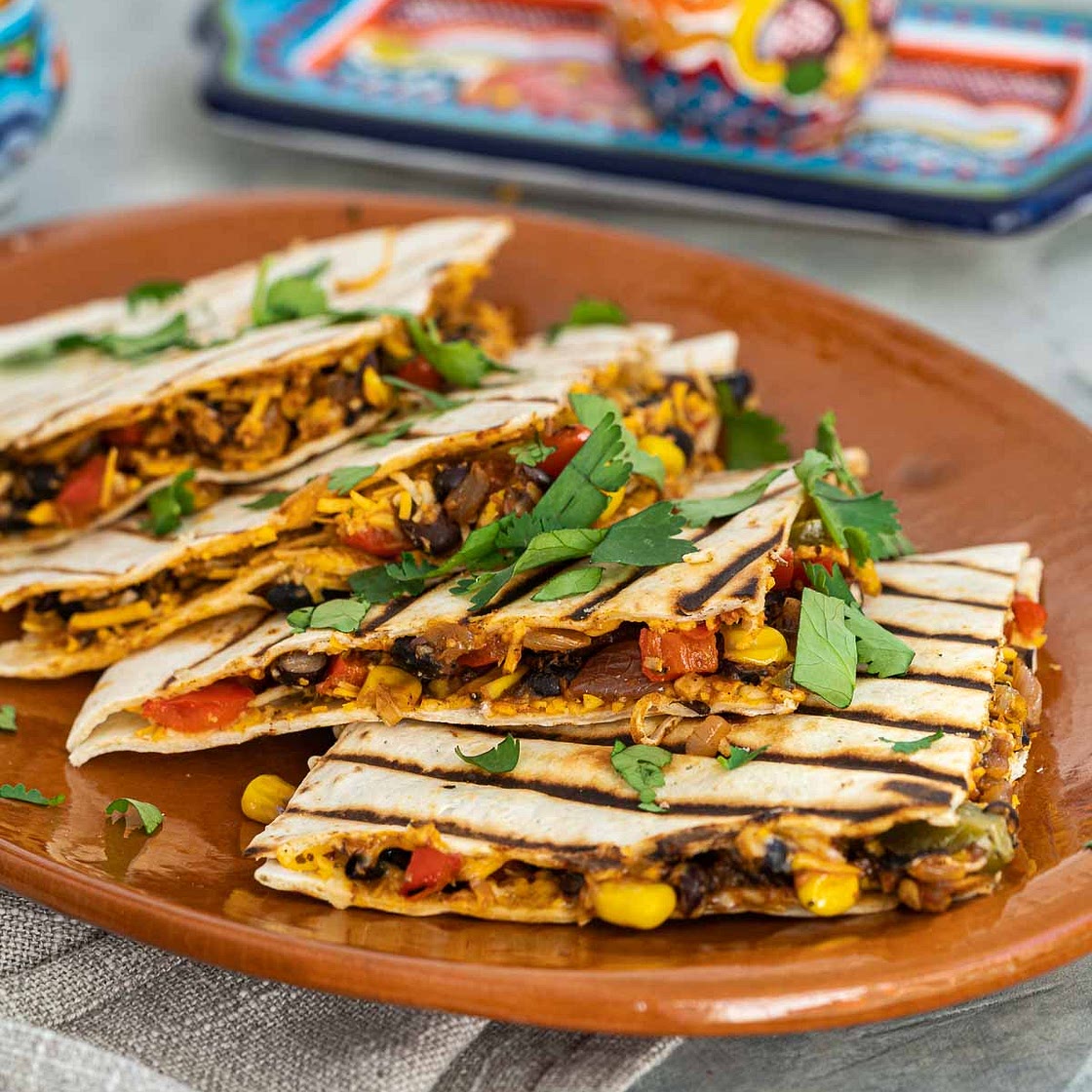Vegan Quesadillas with Black Beans