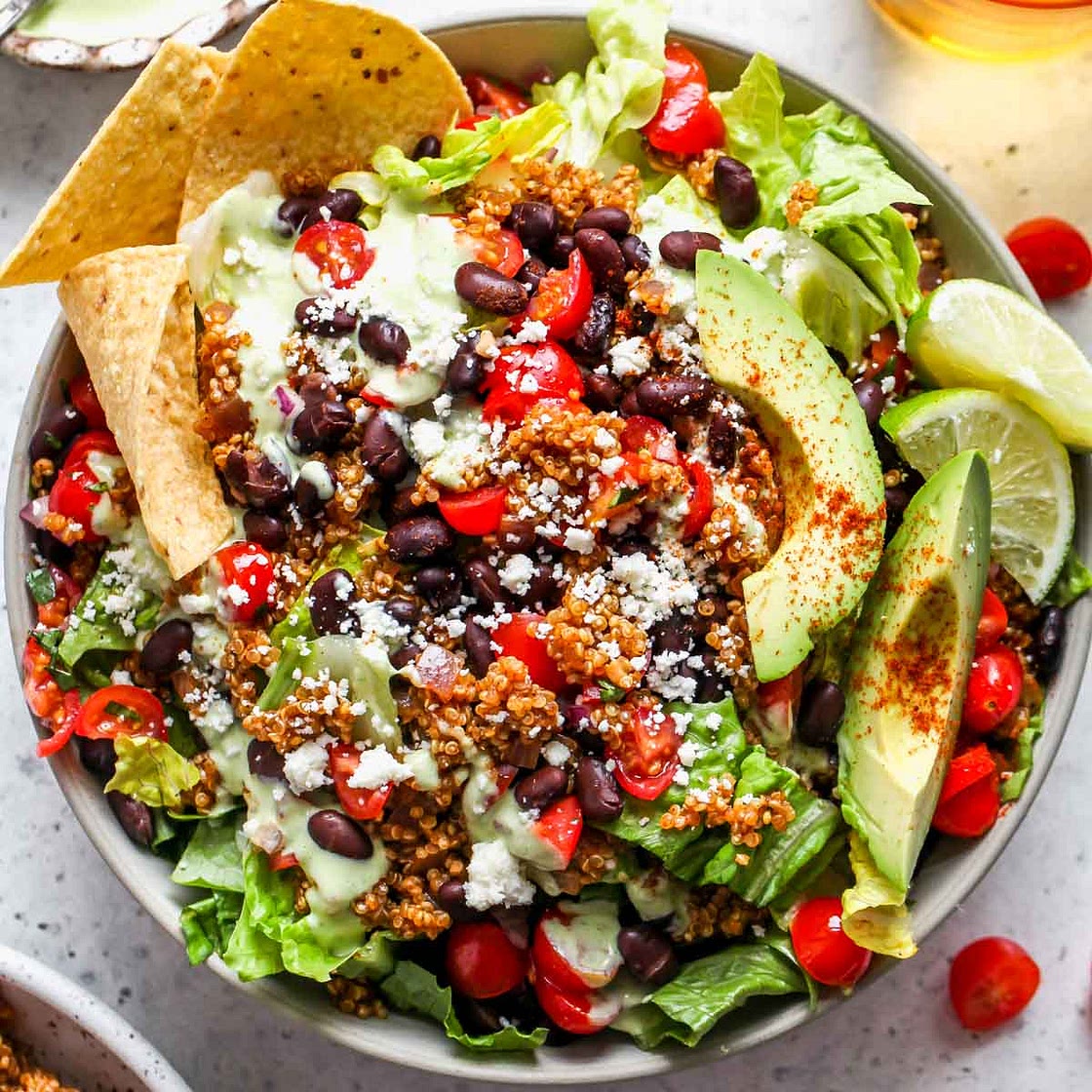 30 Minute Loaded Quinoa Taco Salad