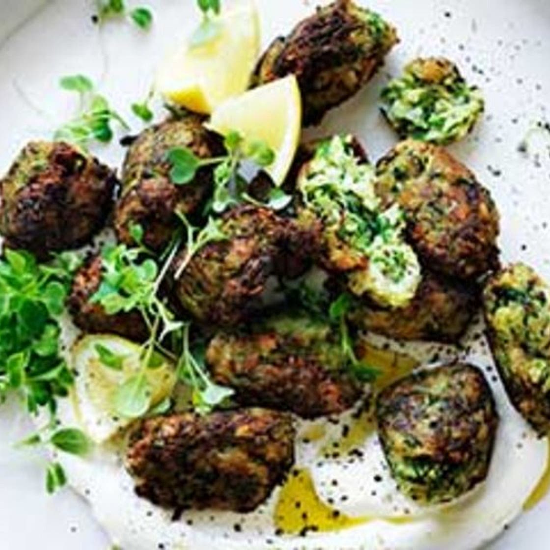 Turkish zucchini fritters with garlic yoghurt