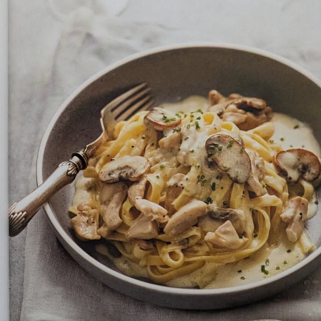 Creamy Chicken & Mushroom Fettuccine - Dinner by Nagi
