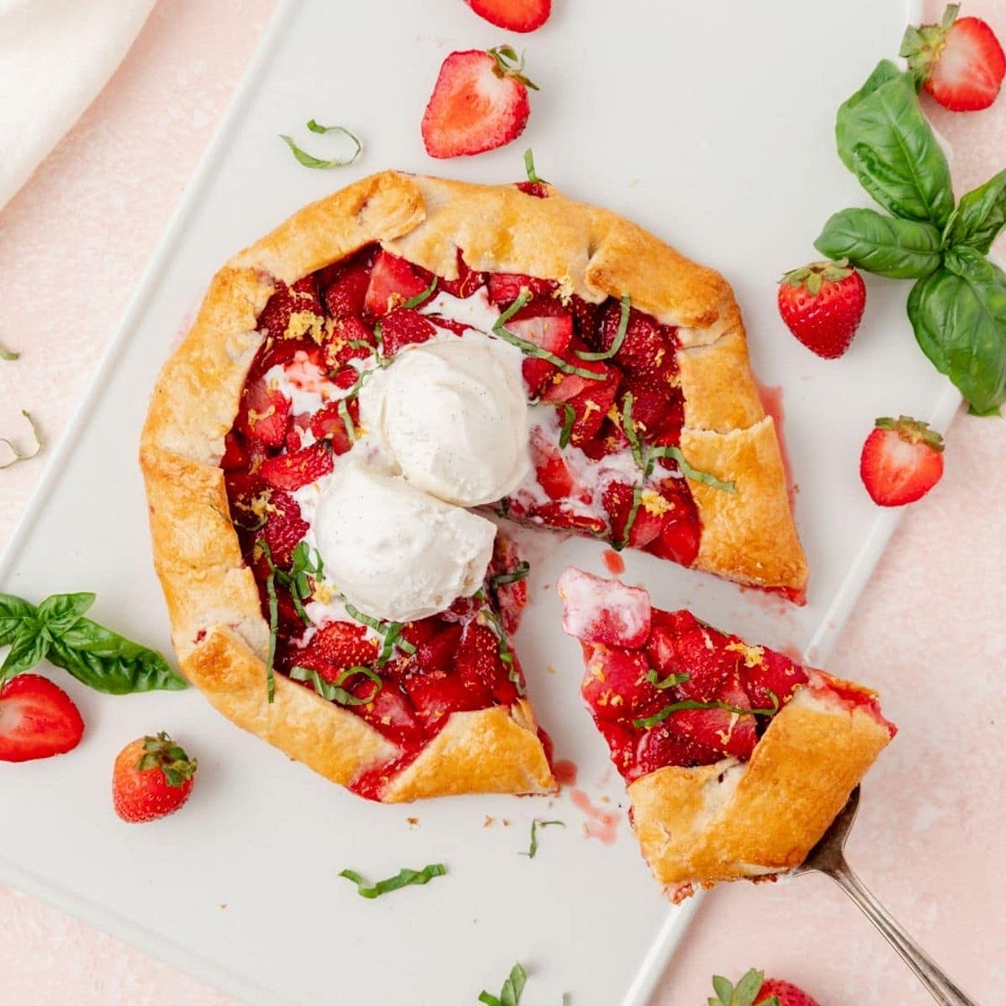 Easy Strawberry Basil Galette