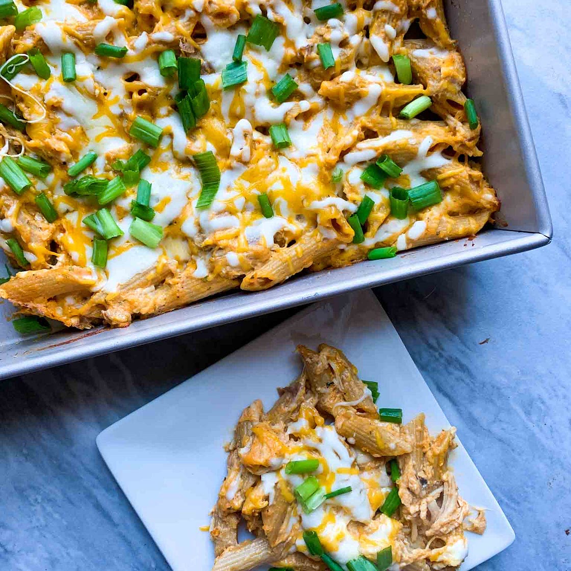 Buffalo Chicken Pasta Bake