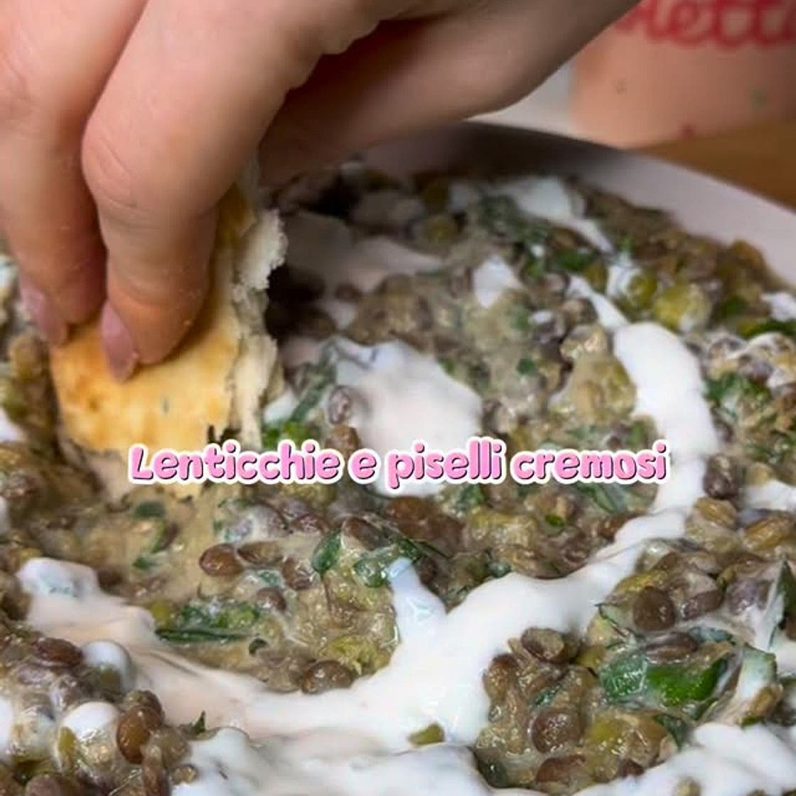 Lenticchie e piselli cremosi