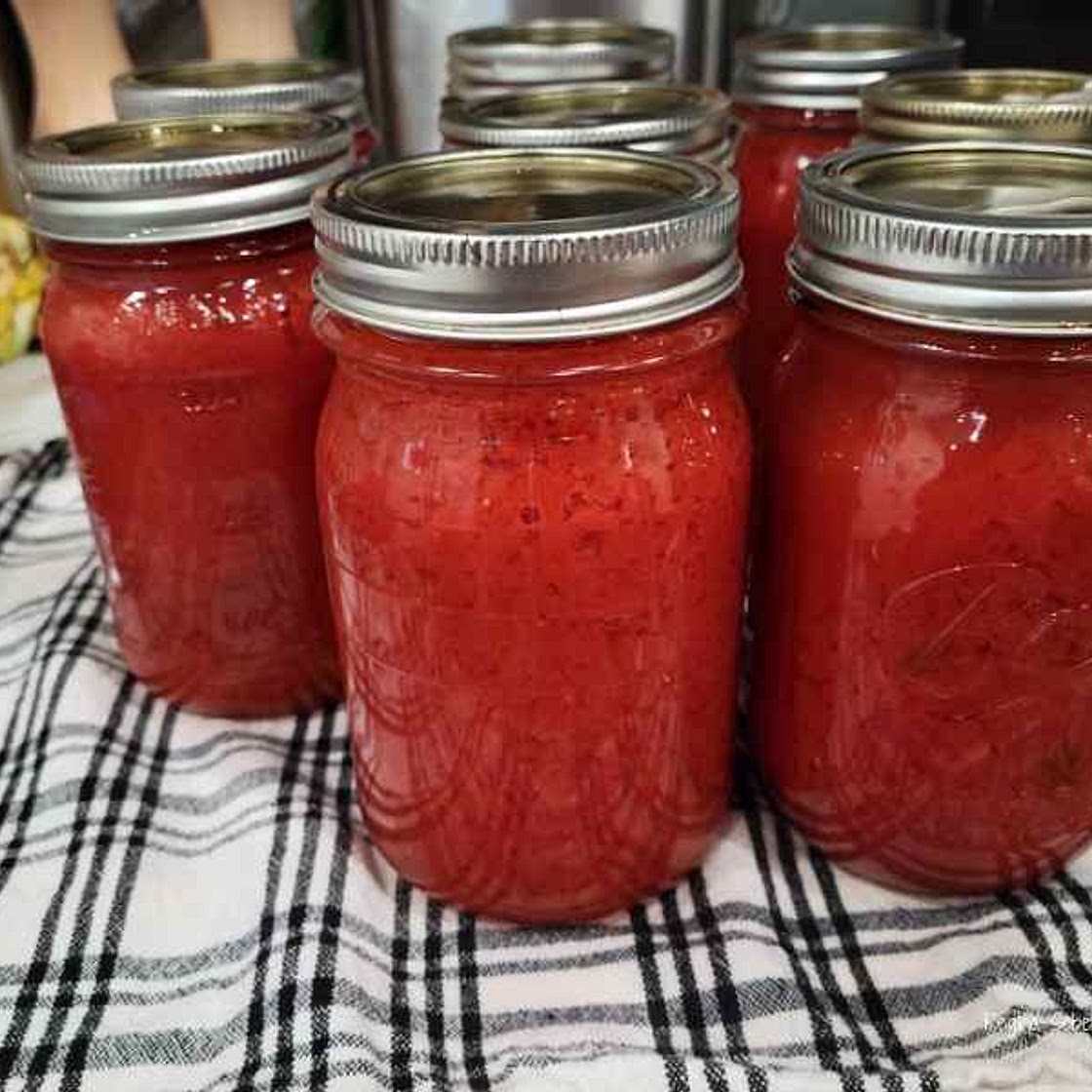 Canning Garlic Basil Tomato Sauce