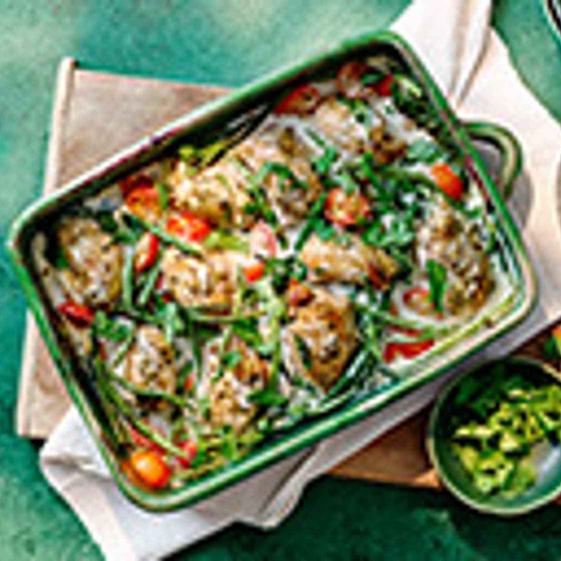 Thai green curry roasted chicken thighs