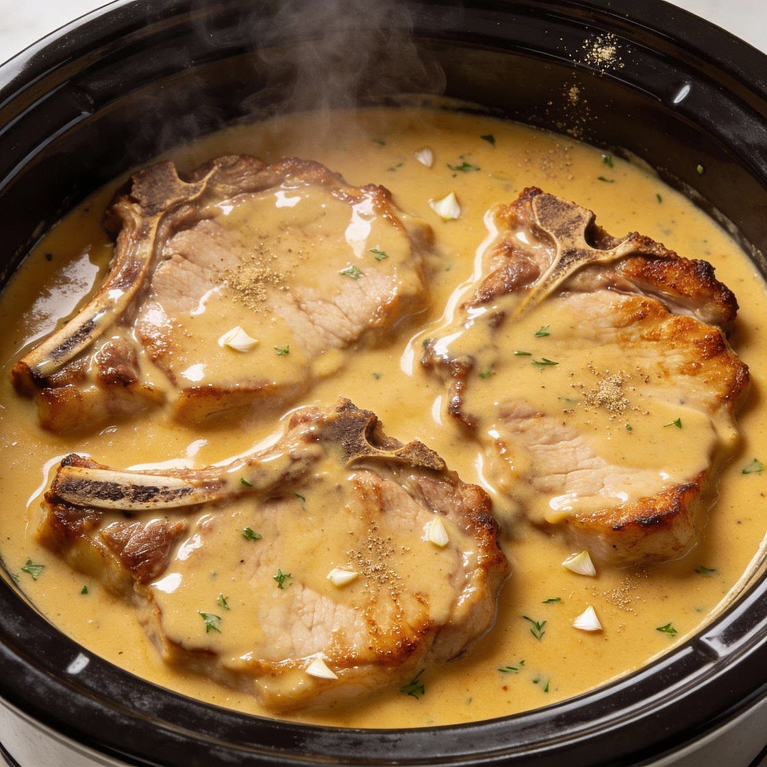 EM's Crockpot Smothered Pork Chops