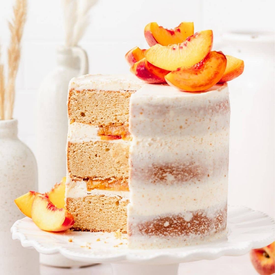 Brown Butter Peach Layer Cake