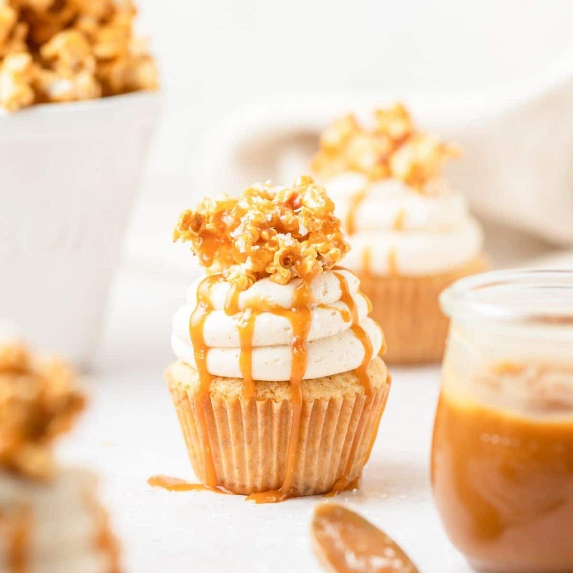 Caramel Popcorn Cupcakes
