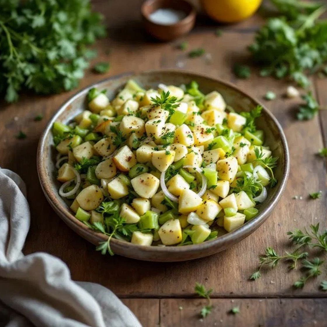 Greek Style Celery and Apple Salad