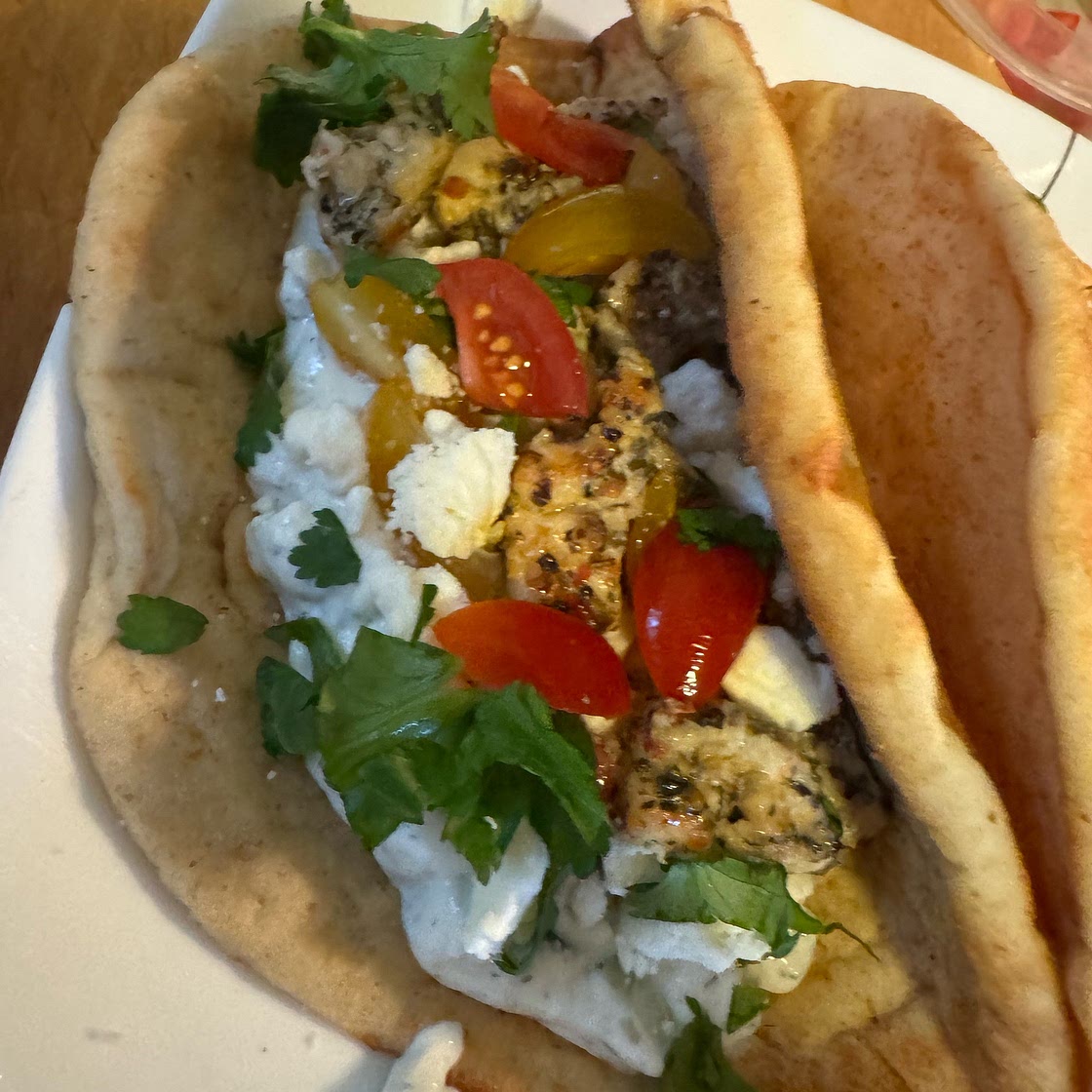Mediterranean Chicken Pita Tacos Recipe