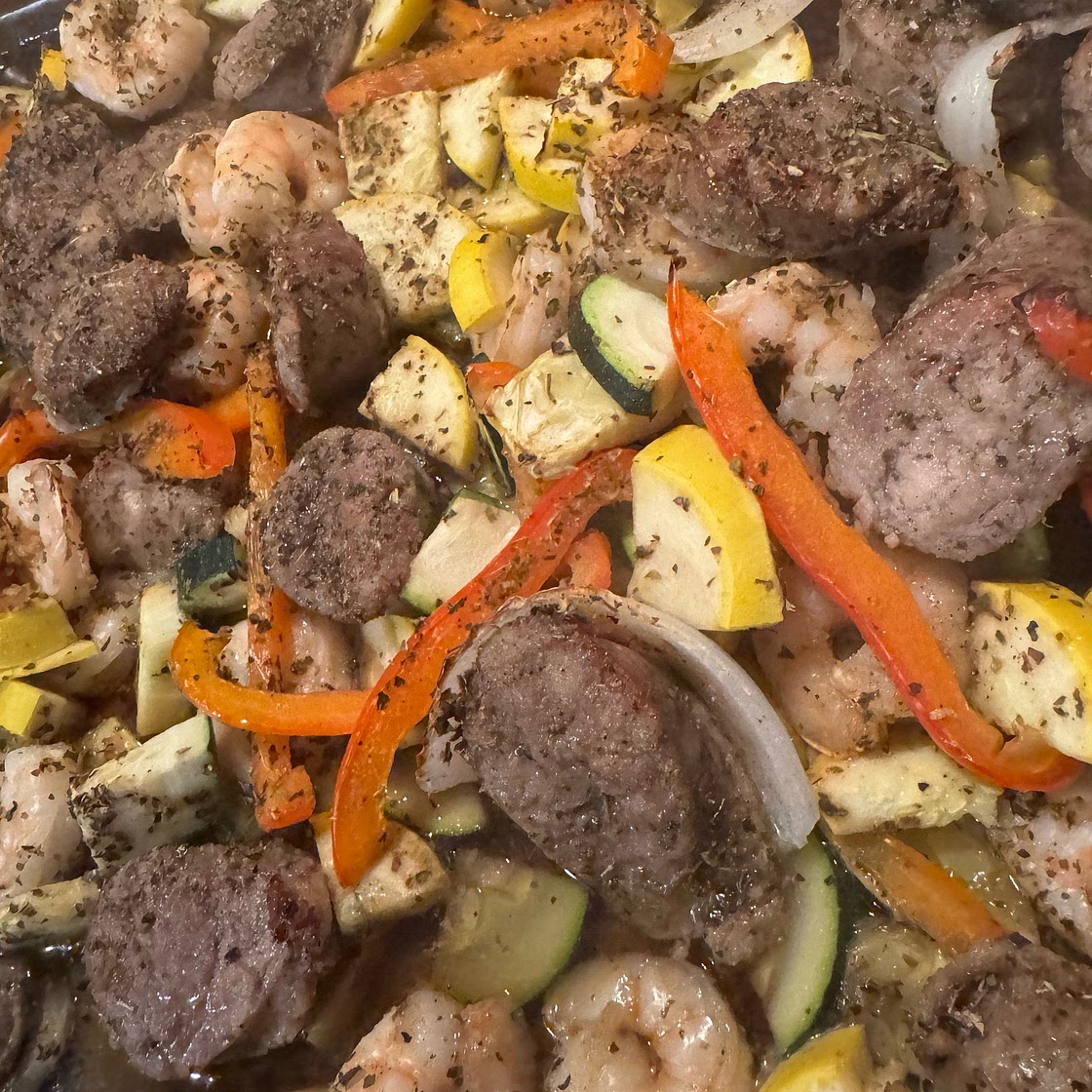 20 Minute Skillet Sausage & Zucchini