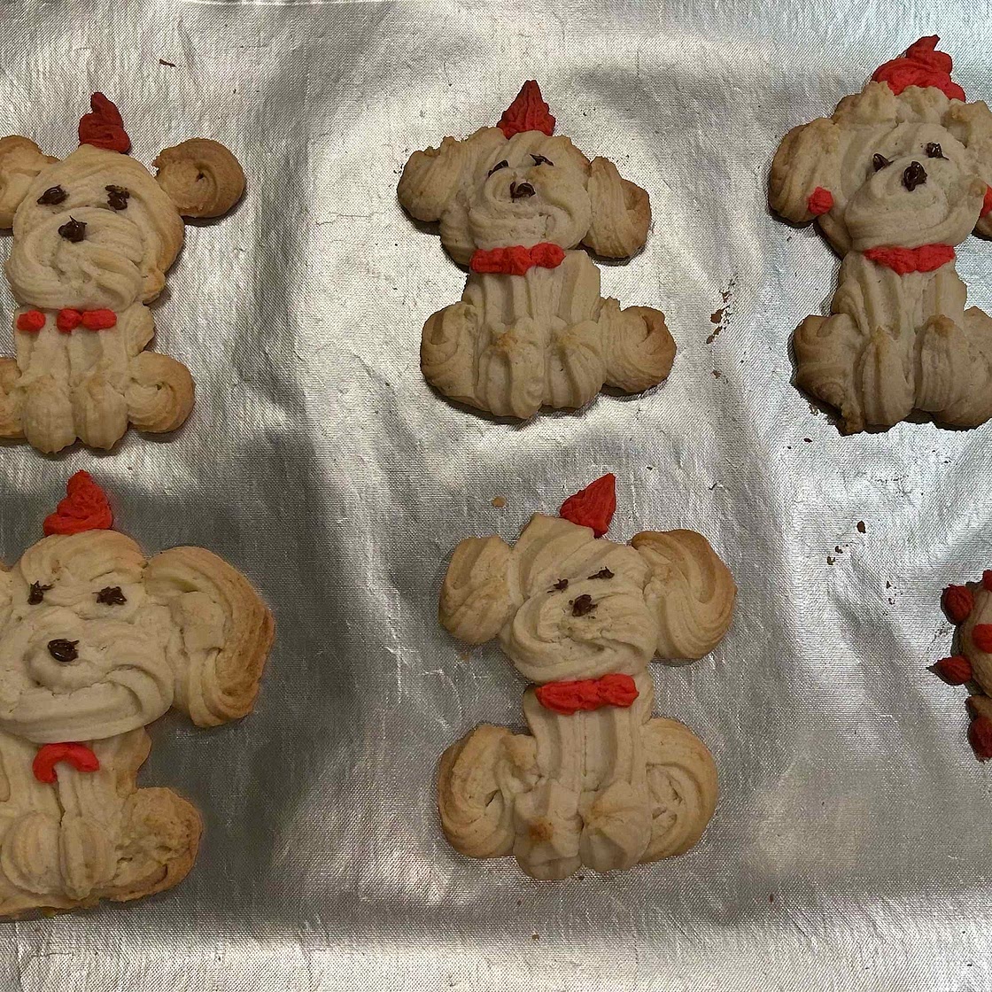 Christmas Puppy Butter Cookies 