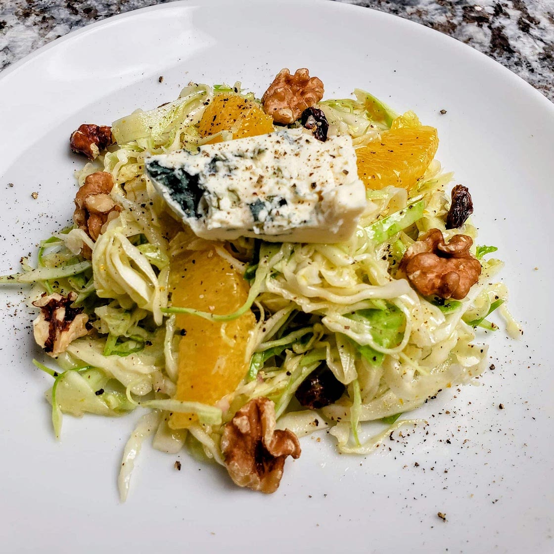 Cabbage Salad with Orange and Blue Cheese