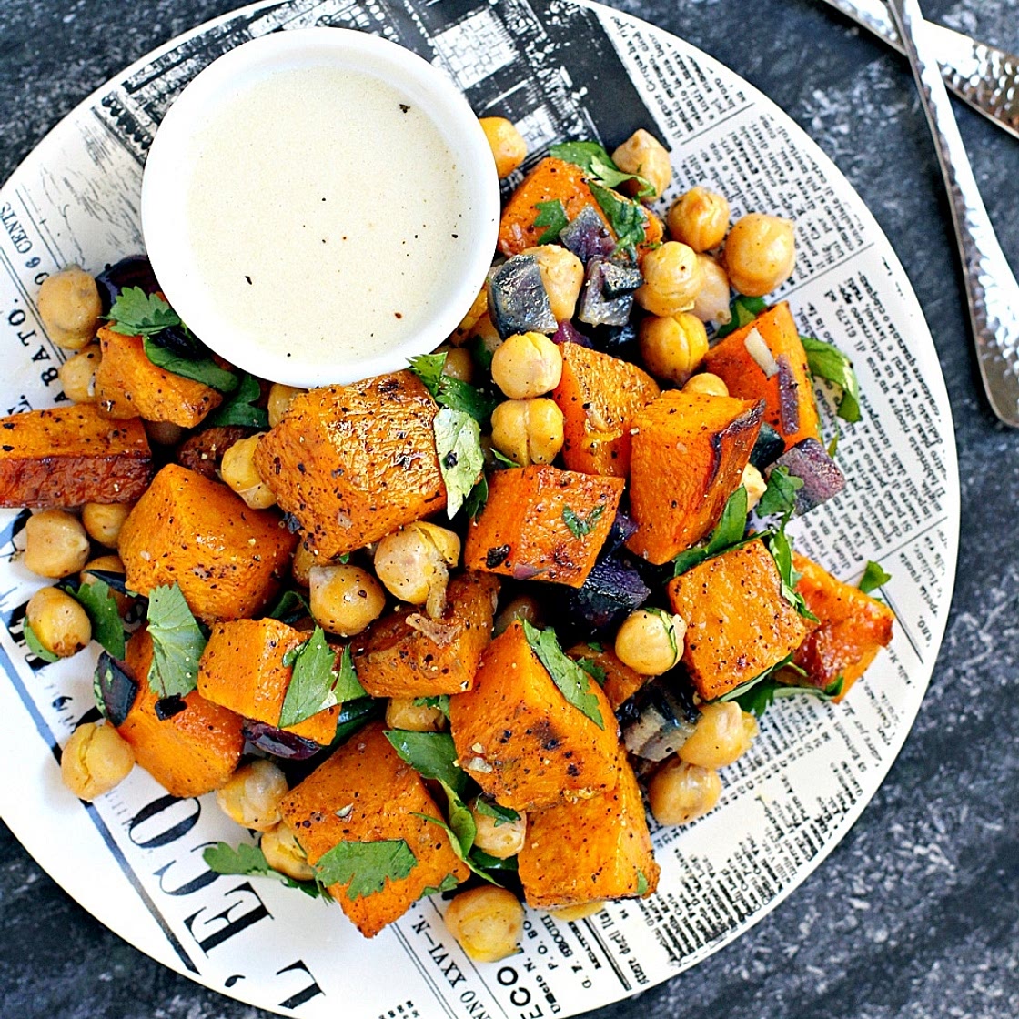 Butternut Squash w/ Chickpeas & Tahini