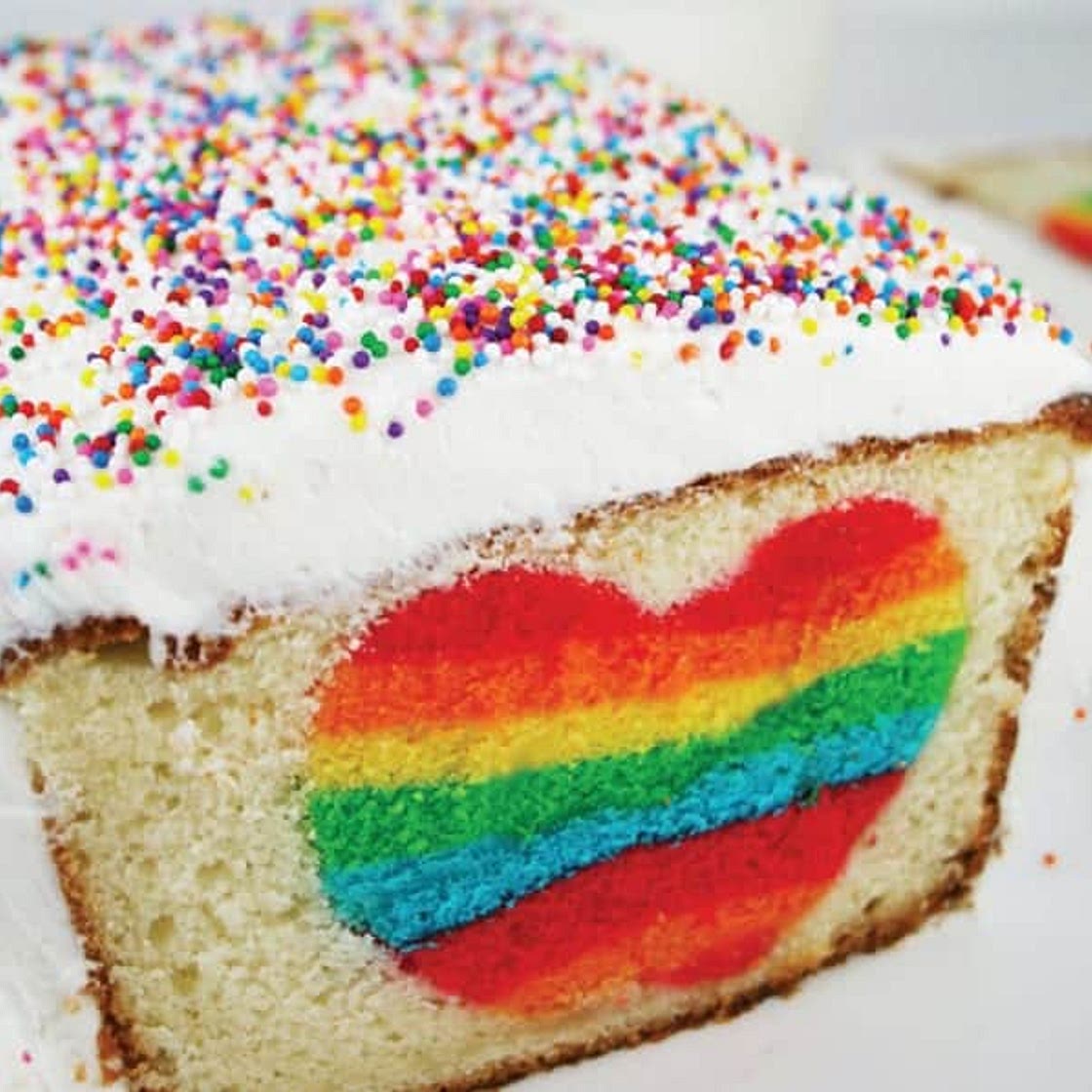 Rainbow Heart Surprise-Inside Cake