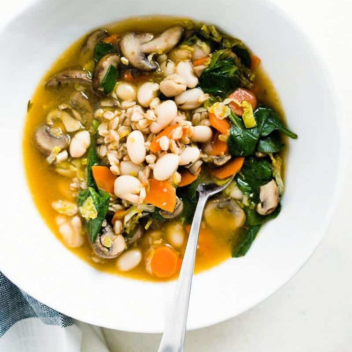 Farro & Brussels Sprouts Soup