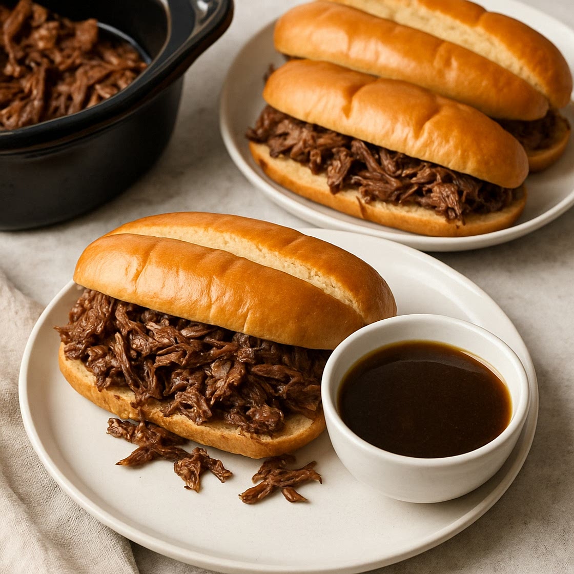 Slow Cooker French Dip Sandwiches