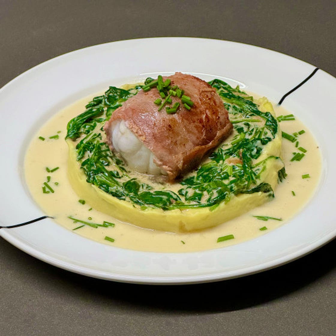 Monkfish saltimbocca