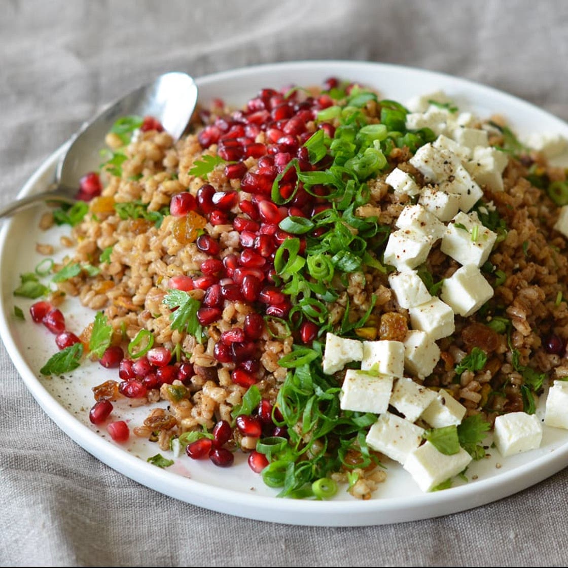 Egyptian Barley Salad with Pomegranate Vinaigrette