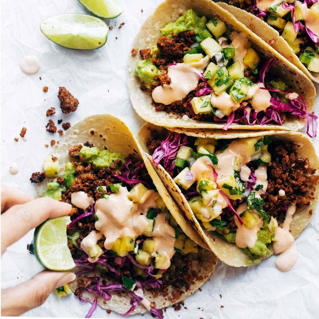 Walnut Chorizo Tacos with Pineapple Salsa