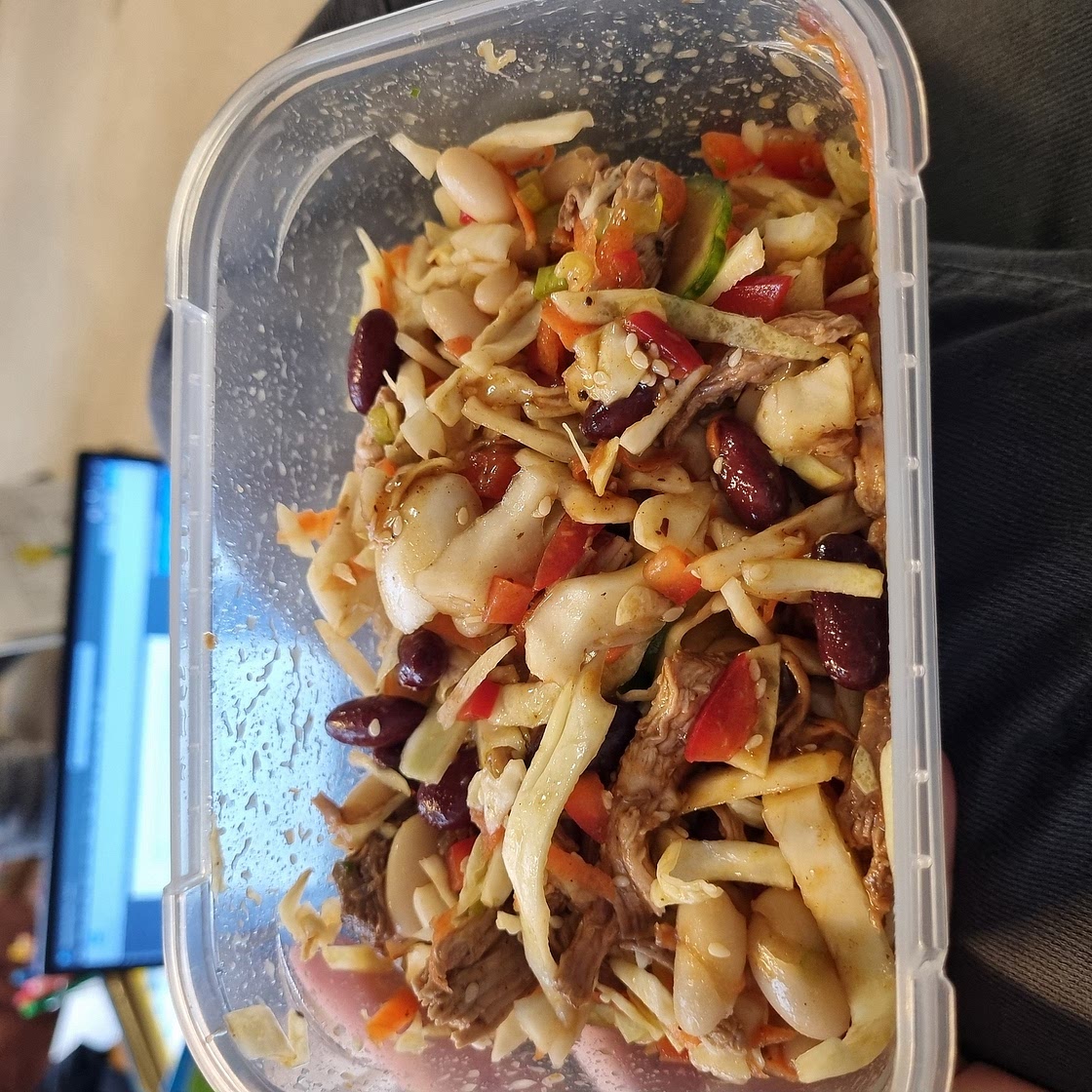 Hoisin duck dense bean salad