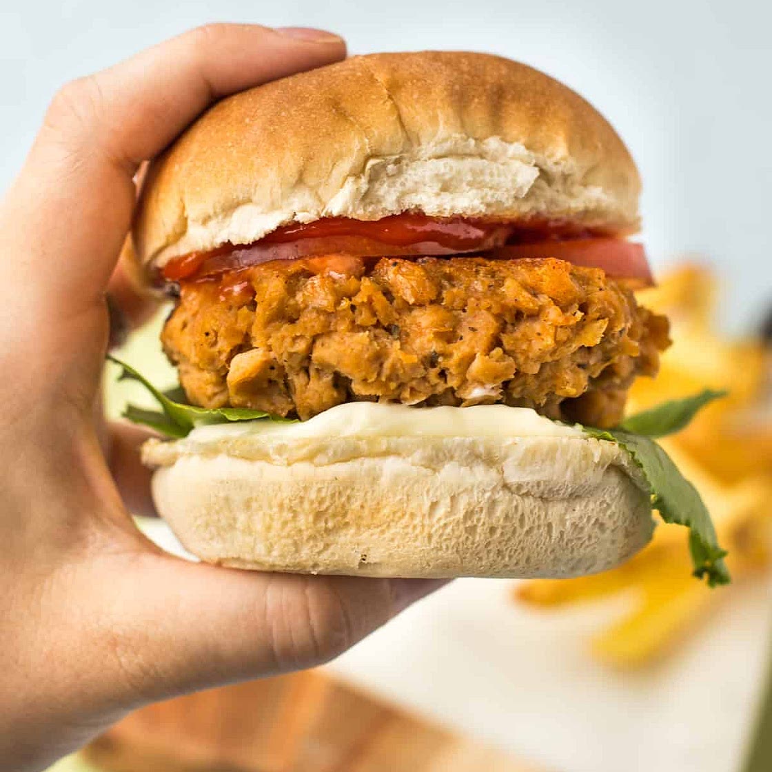 Vegan 'chicken' burgers