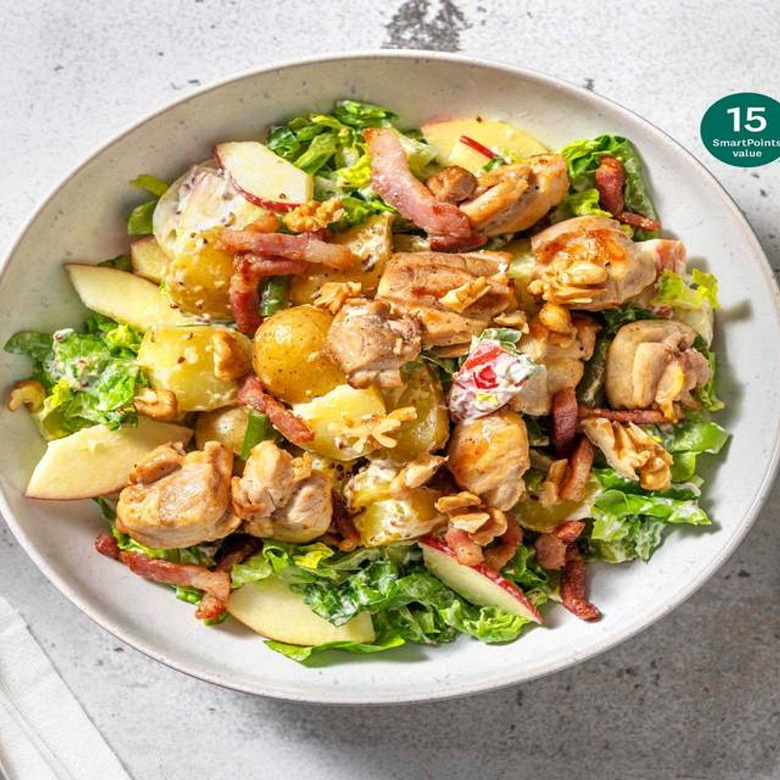 Waldorf Style Salad with Chicken and Bacon