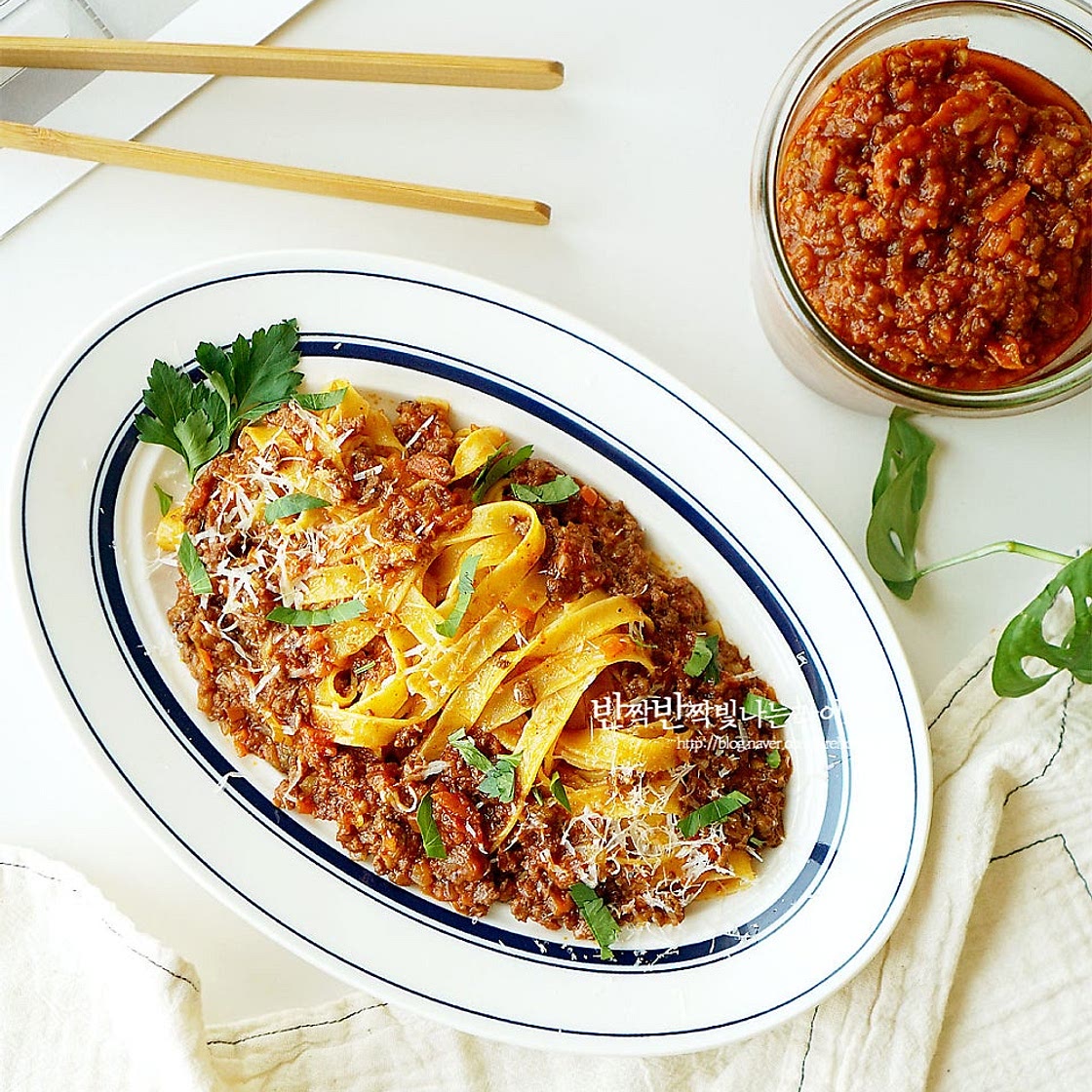 라구파스타 라구 소스 만들기 탈리아텔레 볼로네제 파스타