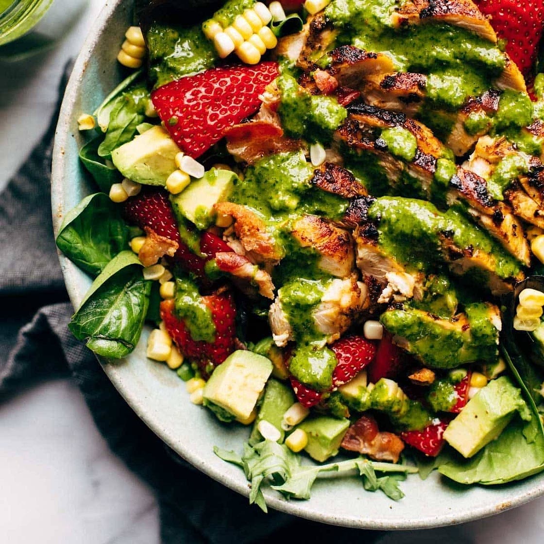 Summer Chipotle Chicken Cobb Salad with Cilantro Vinaigrette