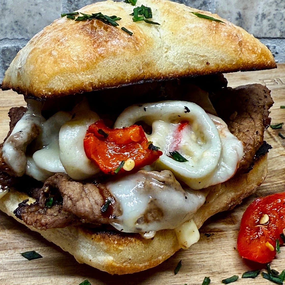 Blackstone Cherry Pepper Steak Sandwiches