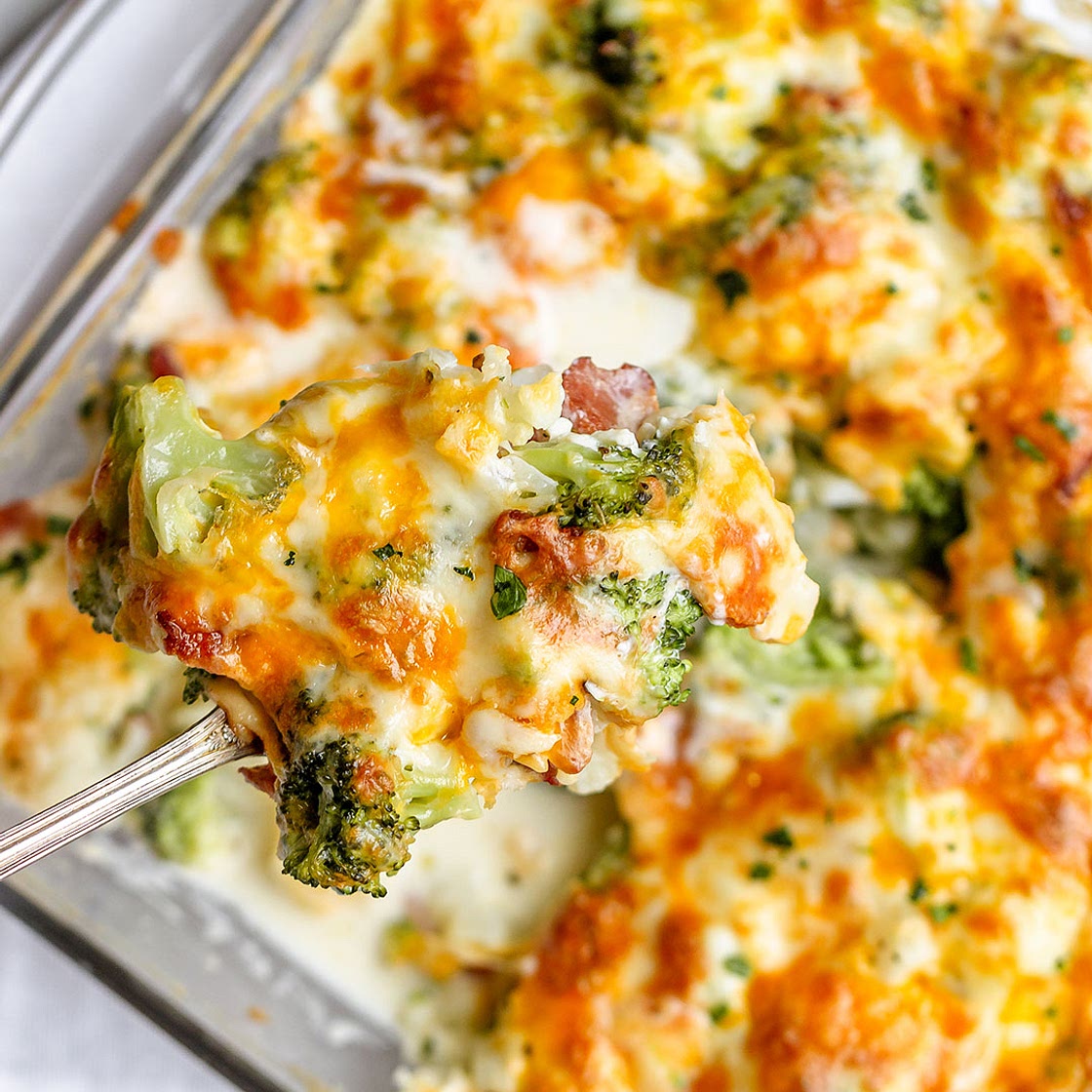 Cauliflower Broccoli Casserole with Bacon