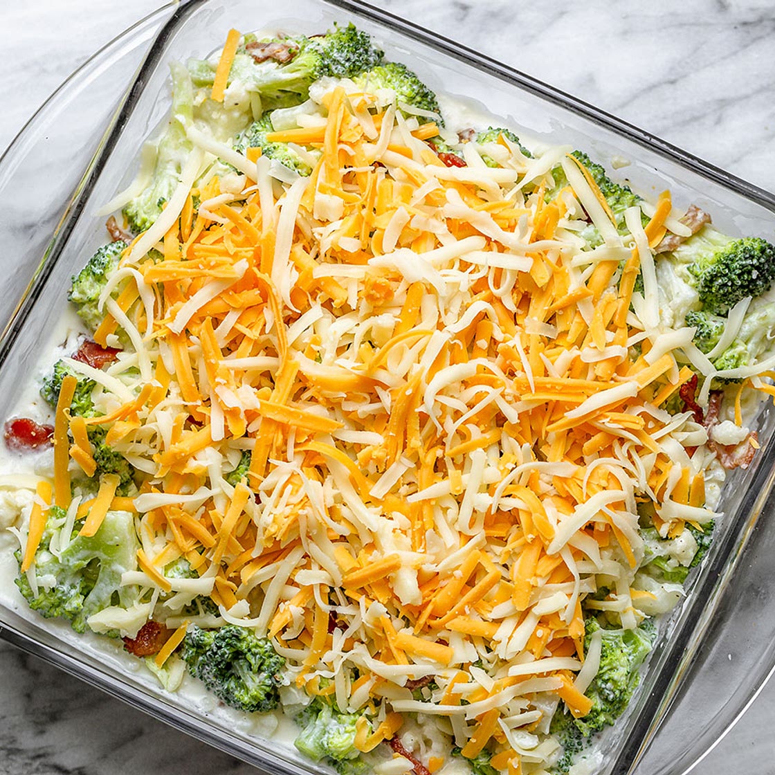 Cauliflower Broccoli Casserole with Bacon
